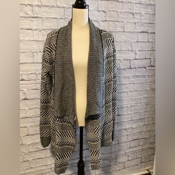 Cato Sweaters - Cato - Black & White Cardigan Sweater